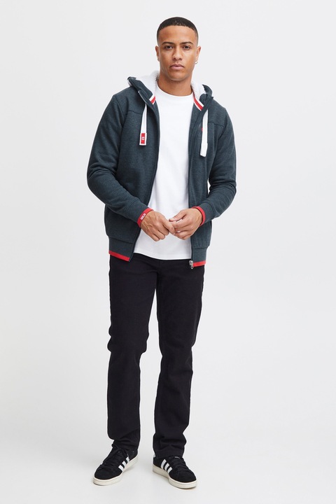 Image du produit Solid BenjaminZip Pile Veste En Sweat Avec Peau De Mouton Zippé Sweat-Shirt Pour Homme À CapucheDoub (S)