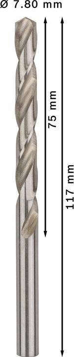 Immagine prodotto Bosch Professional Zubehör Trapano PRO Metal HSS-G, 7,8 x 75 x 117 mm (7,8 mm)
