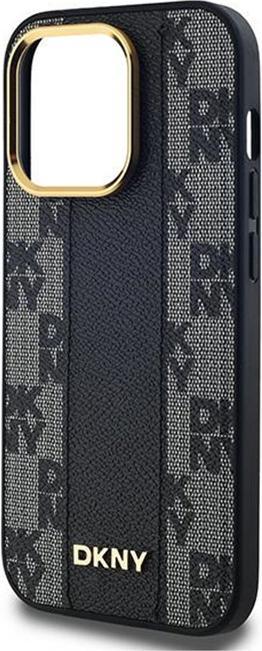 Actual product image DKNY DKHMP14LPCPVSLK iPhone 14 Pro 6.1" czarny/black hardcase Leather Checkered Mono Pattern MagSafe (Apple iPhone 14 Pro)