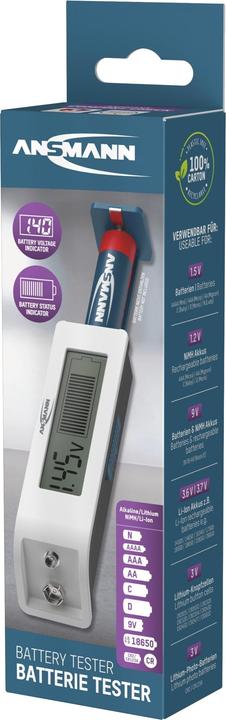 Actual product image Ansmann Universal battery tester LC display