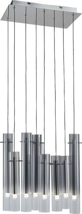 Lucande LED-Deckenleuchte Korvitha, 8-flammig, grau, Glas