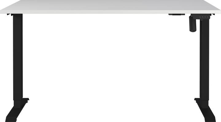 Actual product image Germania Boras height-adjustable desk light grey rectangular, C-foot frame black 140.0 x 8 (140 x 80 x 118 cm)