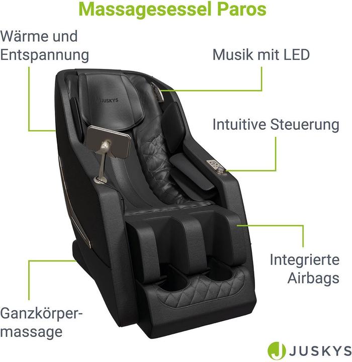 Image du produit Juskys Massagesessel Paros - Schwarz