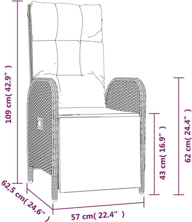 Produktbild vidaXL Garten Essgruppe (150 x 90 x 75 cm)