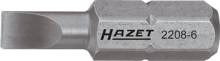 Produktbild HAZET Bit 2208-9 ∙ Sechskant6,3 (1/4 Zoll) ∙ Schlitz Profil ∙ 1 x 6 mm (Schraubschlitz)