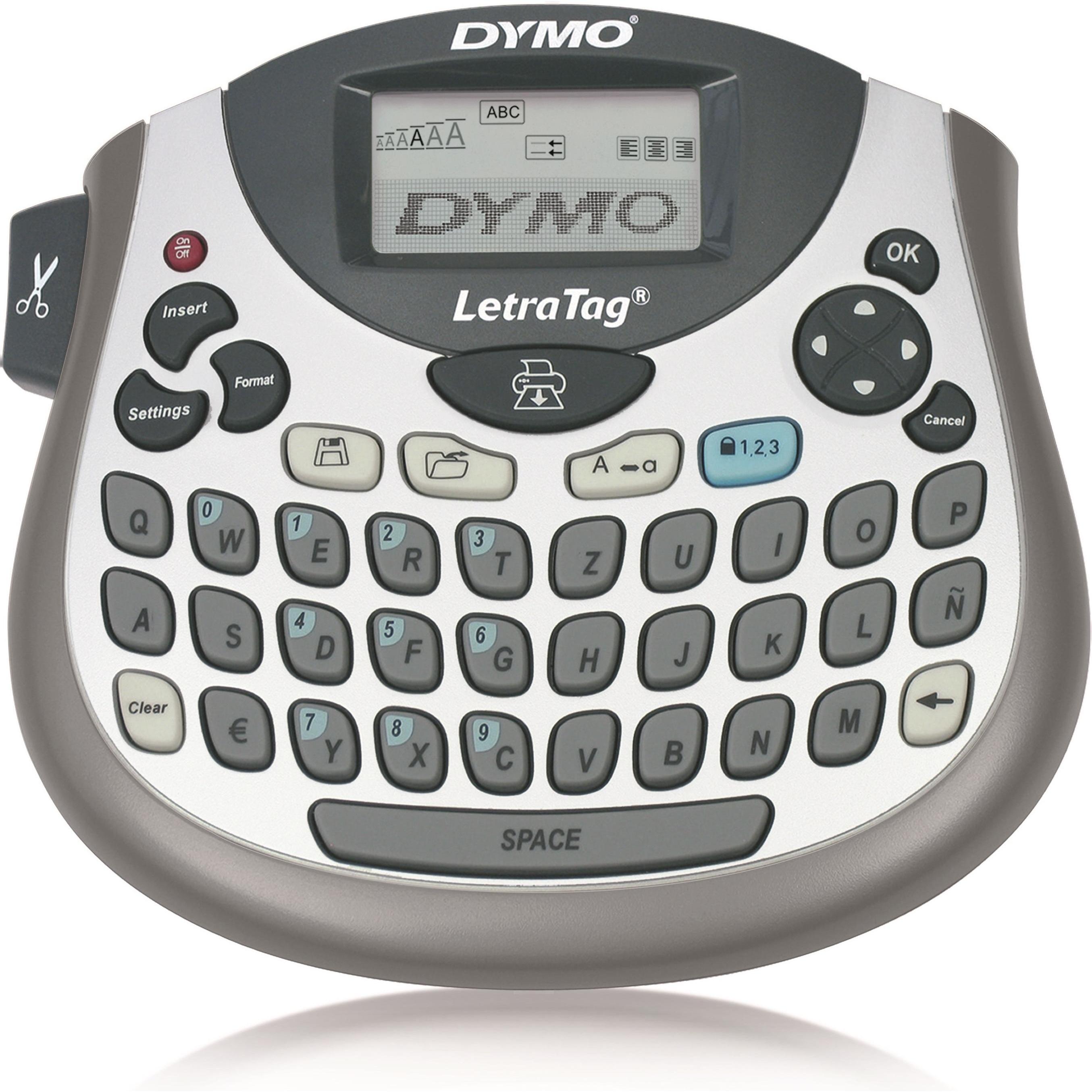 Dymo LetraTag LT-100T + Tape label printer Direct thermal DPI QWERTY, Beschriftungsgerät, Grau