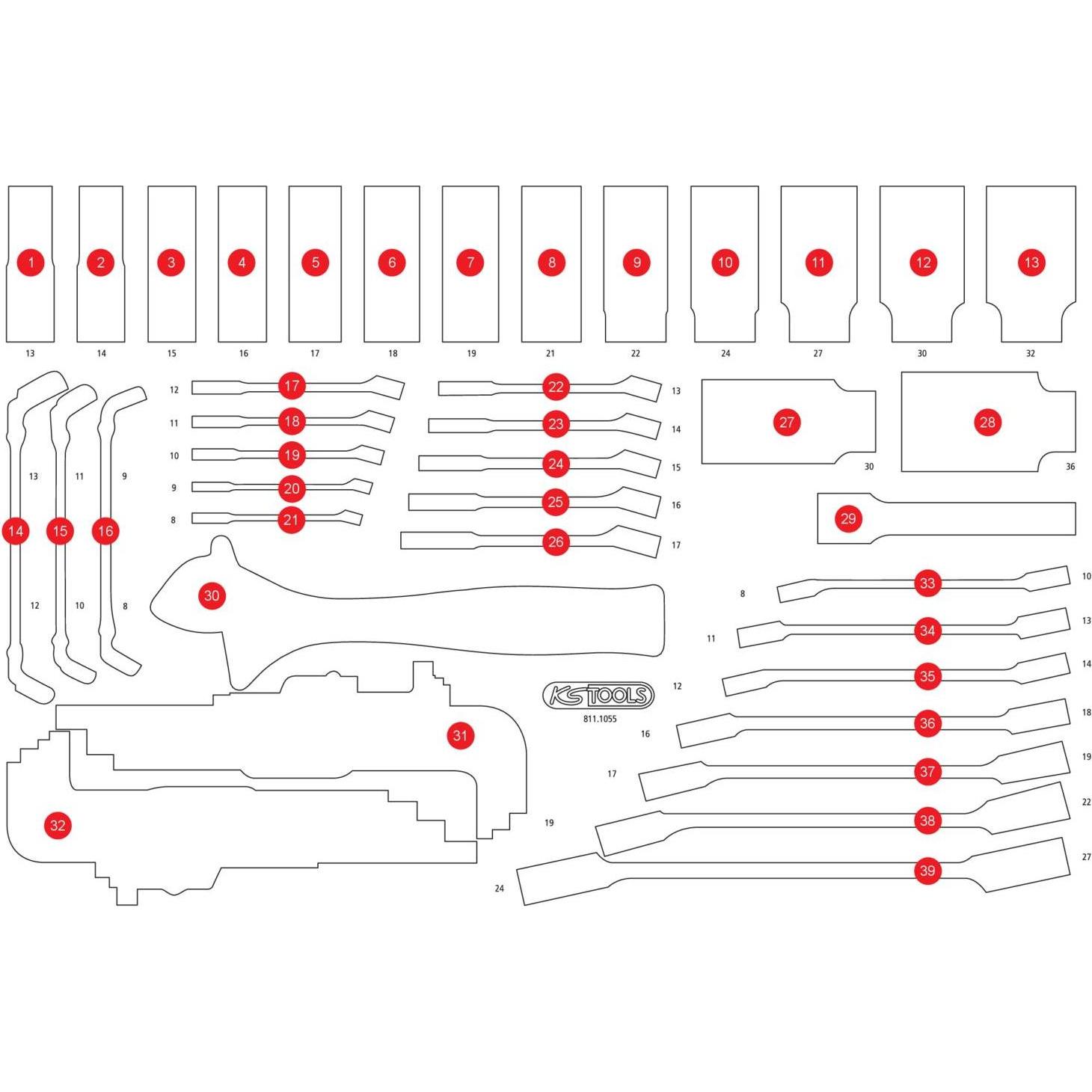 KS Tools, Zubehör Werkzeugaufbewahrung, 811.1055-97