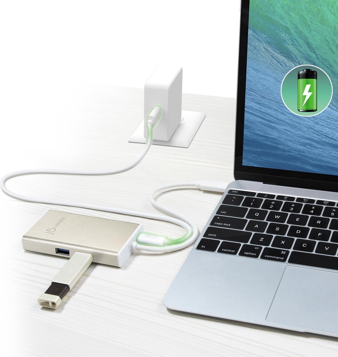 Actual product image j5Create USB 3.0 Type-C Multi Adapter (USB-C, 3 Ports)