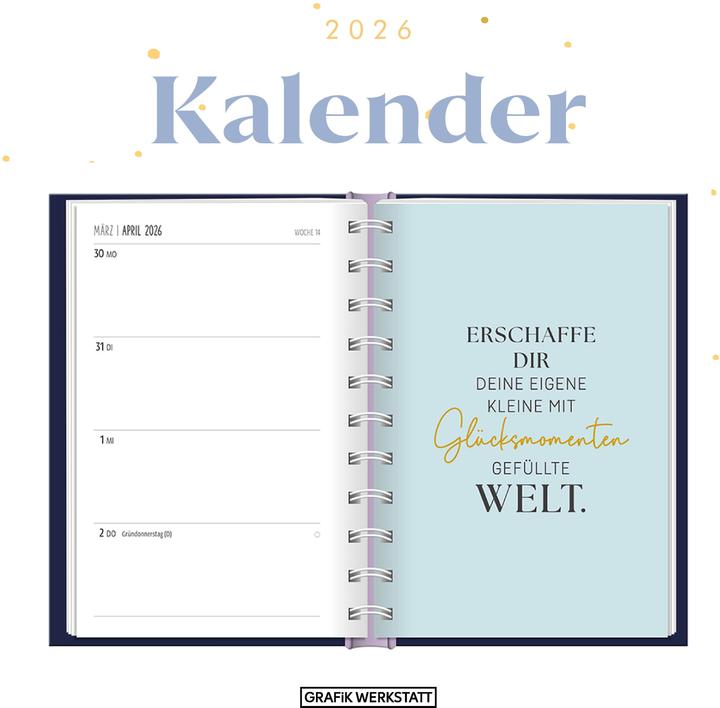 Immagine prodotto Terminplaner 2026 Nimm dir Zeit (10 x 15,5 cm, 1 settimana / 2 pagine)