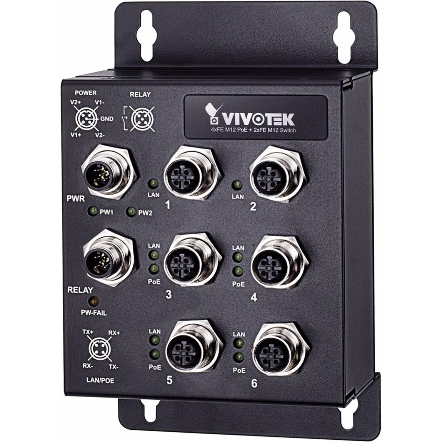 Vivotek AW-IHT-0602 (6 Ports), Netzwerk Switch, Schwarz