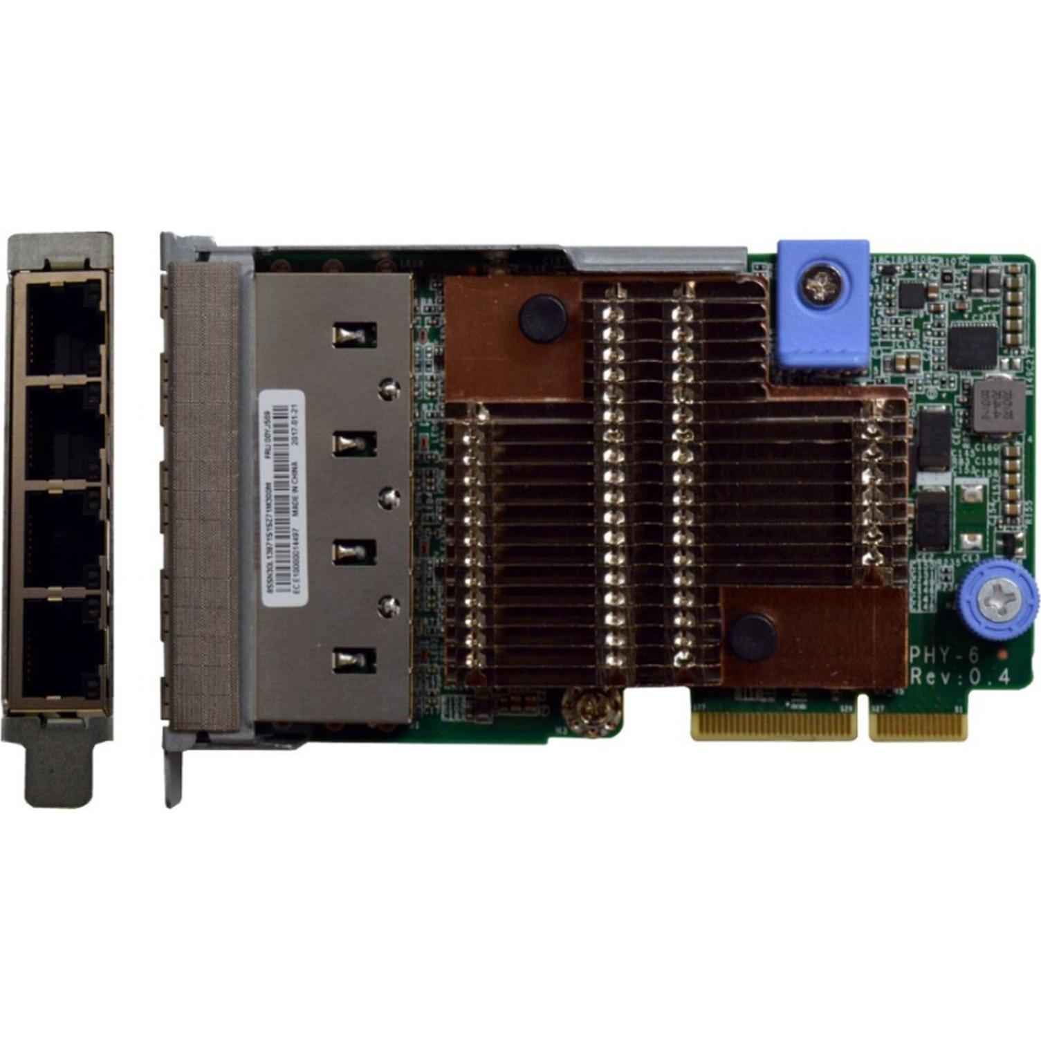 Lenovo DCG ThinkSystem 1Gb 4-port RJ45 LOM (Mini PCI Express), Netzwerkkarte, Grün
