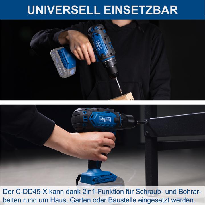 Image du produit Scheppach Perceuse-visseuse sans fil C-DD45-X (DIY) (Fonctionnement sur piles)