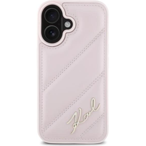 Thumbnail - Karl Lagerfeld KLHCP16SPQDSMGP iPhone 16 6.1" różowy/pink hardcase Quilted Signature (Apple iPhone 16), Smartphone Hülle...