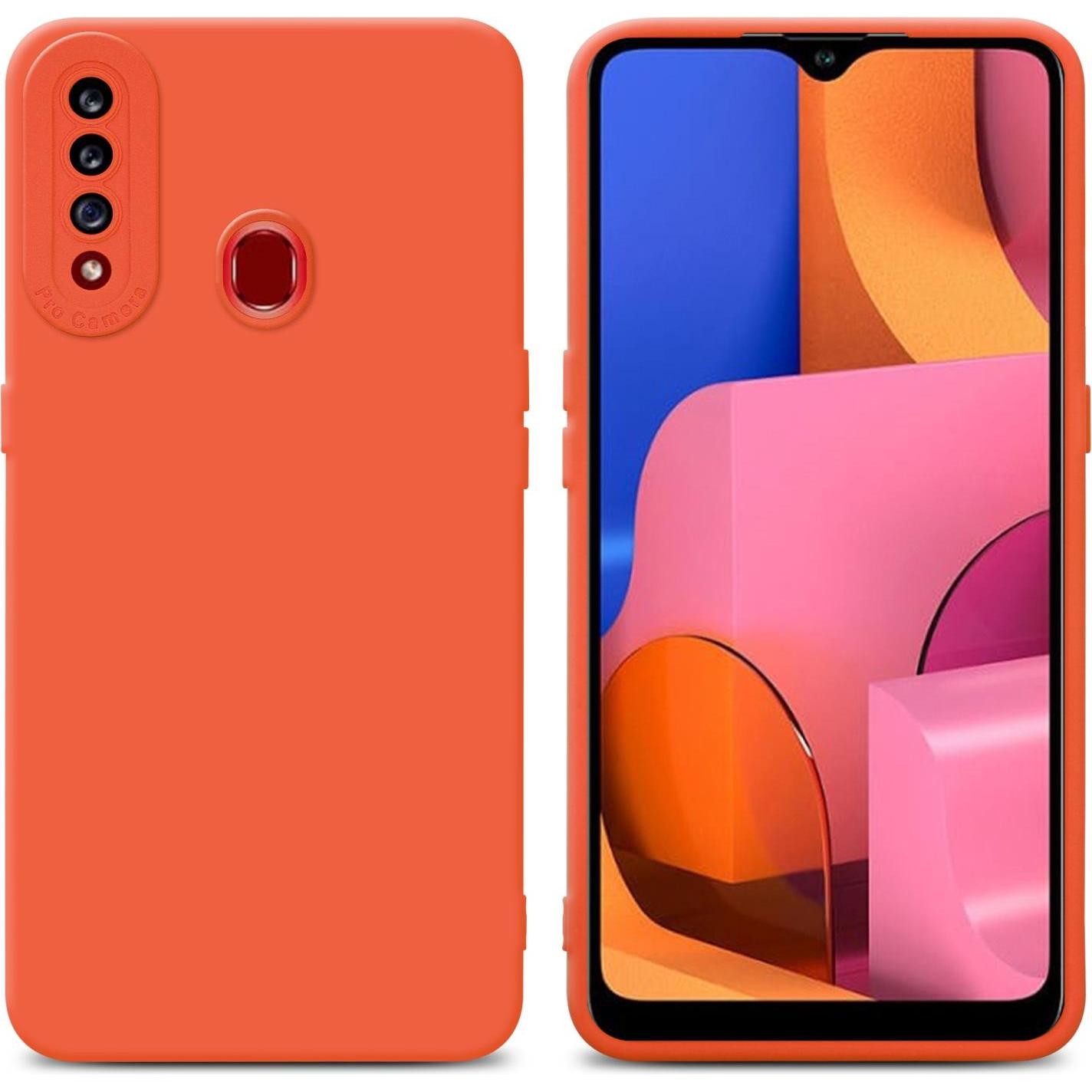 Cadorabo Hülle für Samsung Galaxy A20s im TPU Fluid LM162 Style (Samsung Galaxy A20s), Smartphone Hülle, Orange