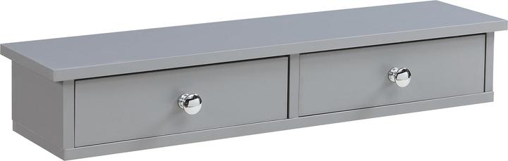 Actual product image En.Casa Wandregal Geeste 60x15x10 cm mit 2 Schubladen Hellgrau (60 x 15 x 10 cm)