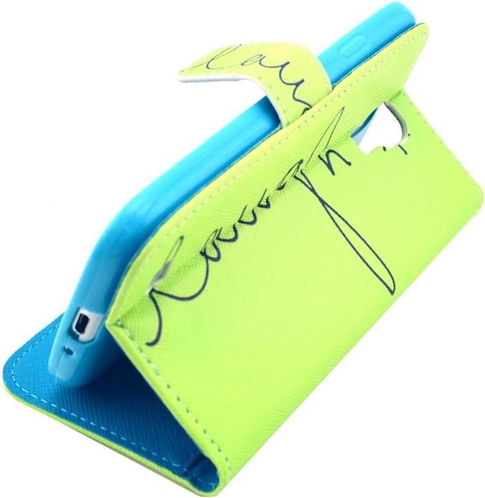 Produktbild König Design Handyhülle Tasche für Handy Samsung Galaxy S4 Schriftzug Laugh / Lachen Grün (Samsung Galaxy S4)