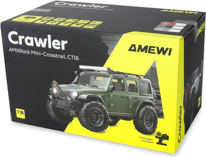 Produktbild Amewi RC Crawler Mini-Crosstrailer AMXRock 4WD 1:16 RTR rot (RTR Ready-to-Run)