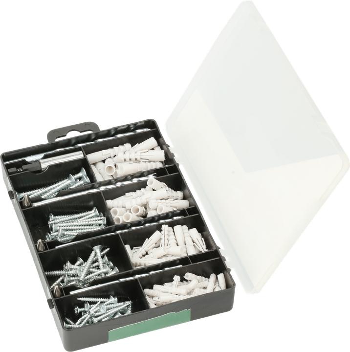 Produktbild Bosch Zubehör Befestigungs-Set 173-teilig, Bohrer, Dübel, Schrauben, Bits in Sortierbox (173 Schrauben pro Stück)