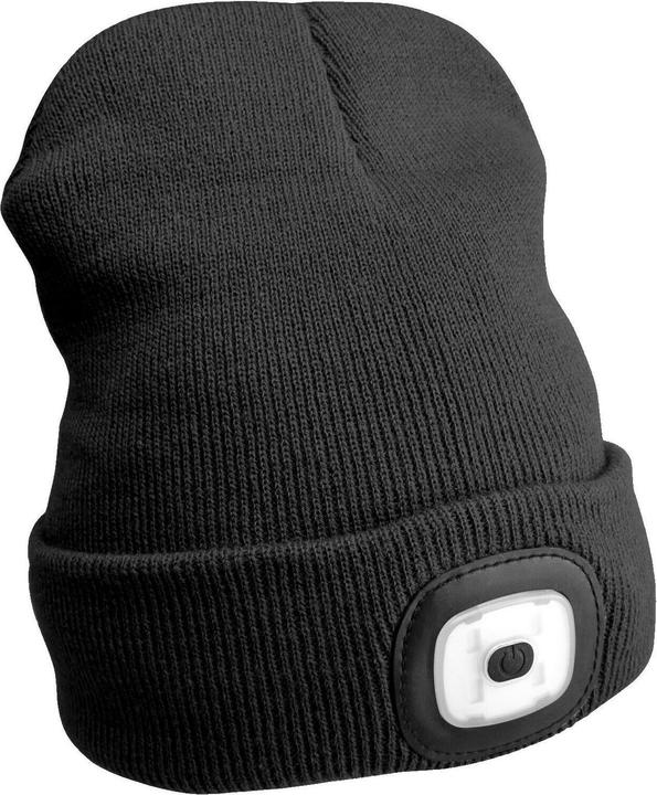Actual product image Sixtol Cap with headlamp 180lm, rechargeable, USB, universal size, cotton/PE, black (180 lm)