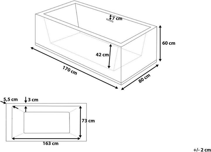 Produktbild Beliani Rios (270 l, 170 cm, 81 cm)