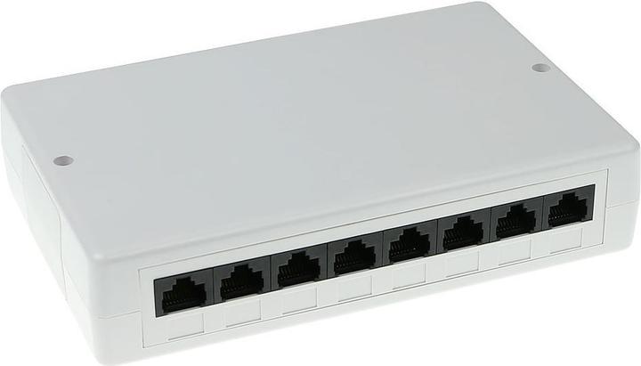 Produktbild ACT Surface mounted box unshielded 8 ports CAT6. Type: CAT6 Mountbox c6 8 prt unshielded