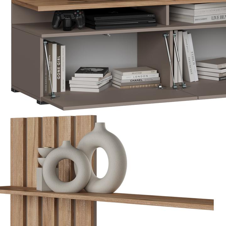Image du produit Vicco Wohnwand Harro, Goldkraft Eiche/Greige