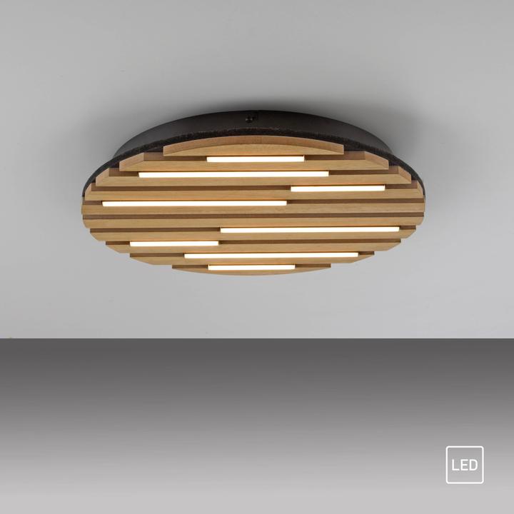 Produktbild Just Light LED Deckenlampe AKUSTIK Holz Akustikpanel mit Echtholzfurnier Eiche (1700 lm)