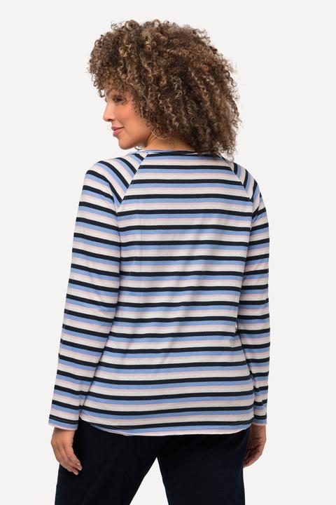Immagine prodotto Ulla Popken Maglia a righe dal taglio svasato con scollo a girocollo e maniche lunghe (50, 52)