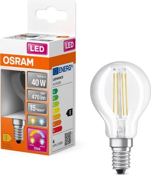 Actual product image Osram LEDSCLP40 ACT/REL 827/840FILE14 4X1OSRAM (E14, 4 W, 470 lm, 4 x, E)