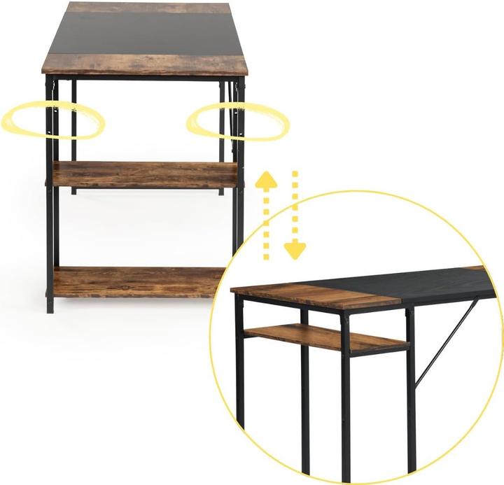 Image du produit FurnitureR Bureau à Hauteur Réglable Design Patchwork (140 x 60 x 74 cm)