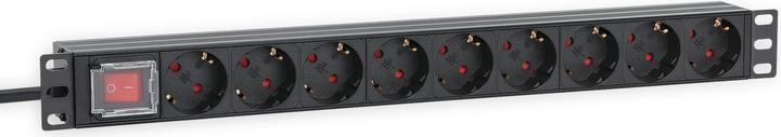 Intellinet 19" 9-way socket strip / PDU, protective contact, 1 U