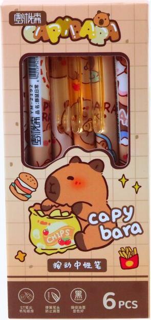 Produktbild Lean Toys Stifte mit Capybara 6 Stk (Mehrfarbig, 6x)