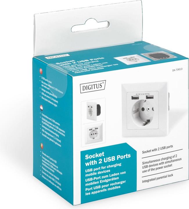 Actual product image Digitus Socket with 2 USB ports