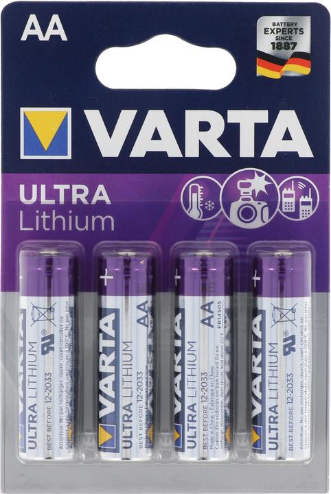 Produktbild Varta Ultra Lithium Mignon AA, Lithium Batterien, 6106, 1,5V, 4er Blister (4 Stk., AA)