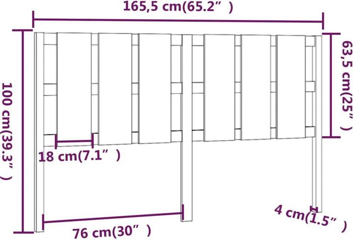 Image du produit vidaXL Kopfteil (165 x 5 x 100 cm)