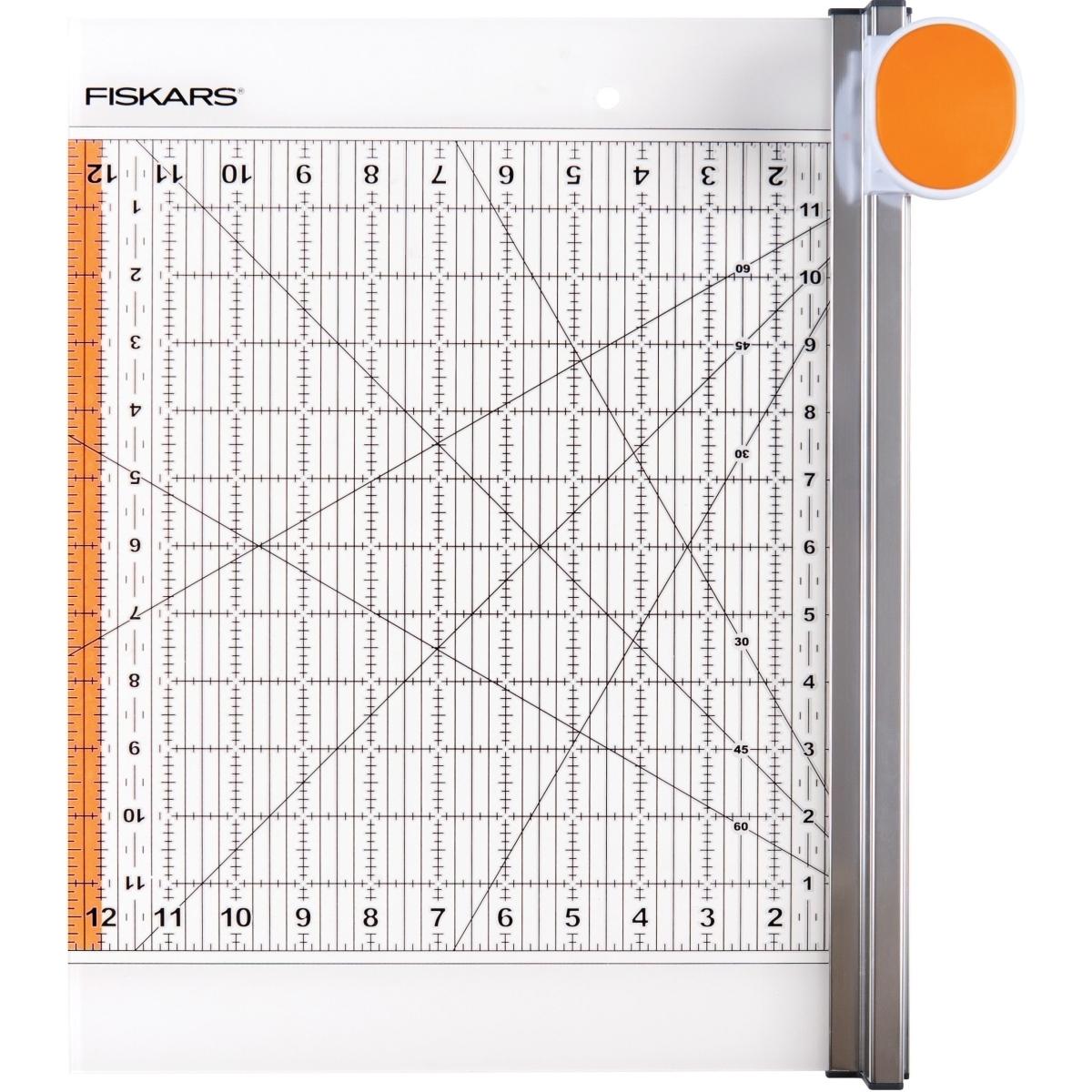 Thumbnail - Fiskars Rollmesser Ø 45 mm mit Lineal, 12” x 12”, Orange/Weiss, 1016264 (8 Blätter, 300 x 300 mm), Schneidemaschine, Wei...