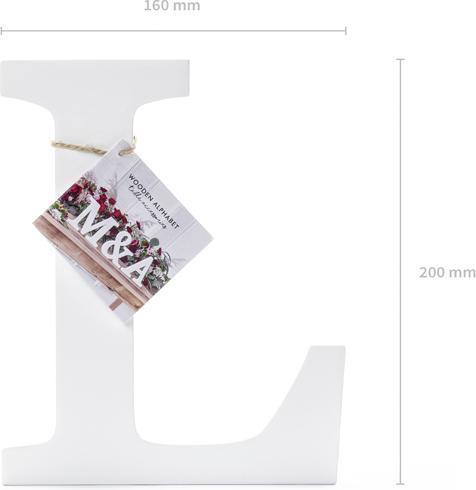 Productafbeelding Partydeco Houten letter "L" wit