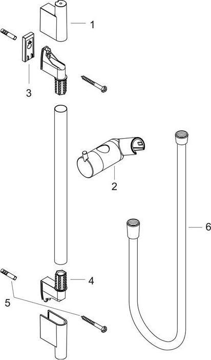 Actual product image hansgrohe Unica shower rod S Puro 90 cm with Isiflex shower hose 160 cm
