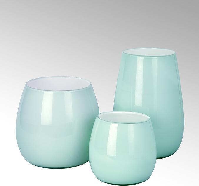 Produktbild Pisano Vase klein Überfangglas, aqua H18 cm D17 cm