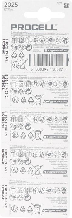 Produktbild Duracell Batterie Procell (5 Stk., CR2025, 165 mAh)