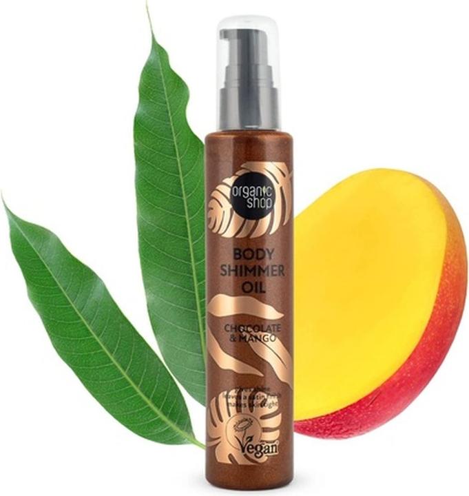 Actual product image Organic Shop Body Shimmer Oil Chocolate & Mango 100ml (Body oil, 100 ml)