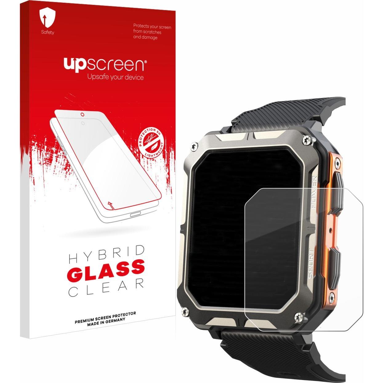 upscreen Schutzglas Schutzfolie Glas Folie Displayschutz klar, Smartwatch Schutzfolie, Transparent