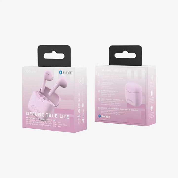 Immagine prodotto Defunc Auricolari True Lite, In-Ear, senza fili, rosa (ANC, 20 h, Senza fili)