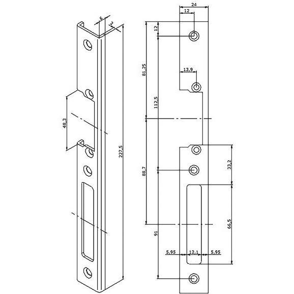 Magni, Türgriff + Fenstergriff, Langes Schliessblech, rostfreier Stahl (Türgriff)
