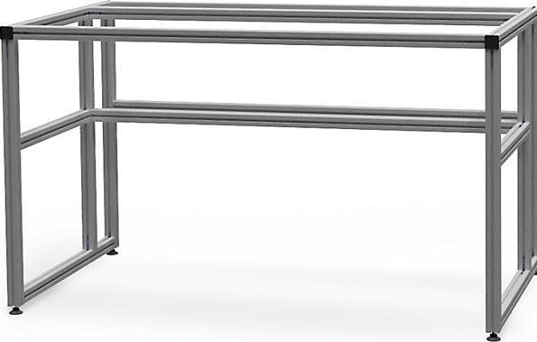 Actual product image Bedrunka & hirth workalu® aluminium workbench with system structure, one-sided (125 cm, 60 cm)