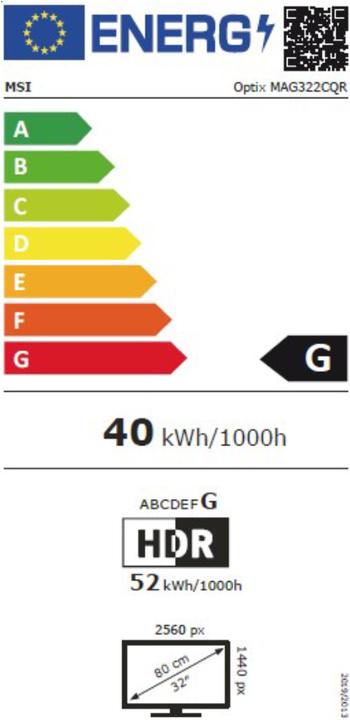 Energy Label MSI Optix MAG322CQR-002 (2560 x 1440 pixels)