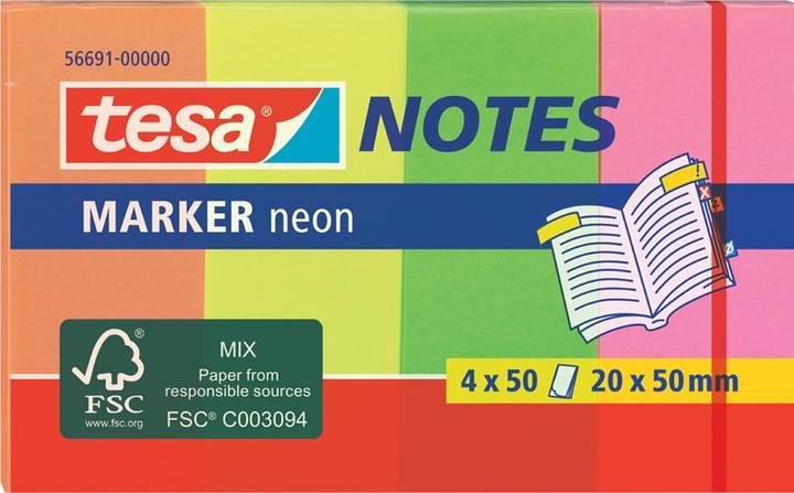 Produktbild tesa Notizblätter, Haftnotizen (20 x 50 mm)