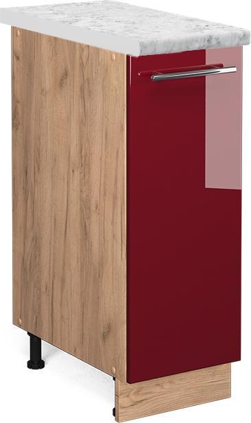 Bordeaux Hochglanz, Goldkraft Eiche, Marble-Weiss, Rot