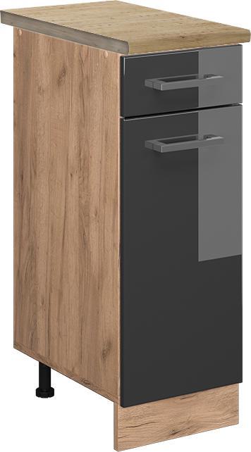 Anthrazit hochglanz, Goldkraft Eiche