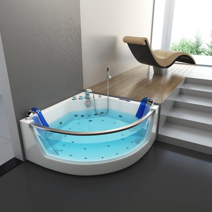 Actual product image Home Deluxe Whirlpool bath with LED light therapy NAUTICA L - 140x140cm (180 l, 140 cm, 140 cm)